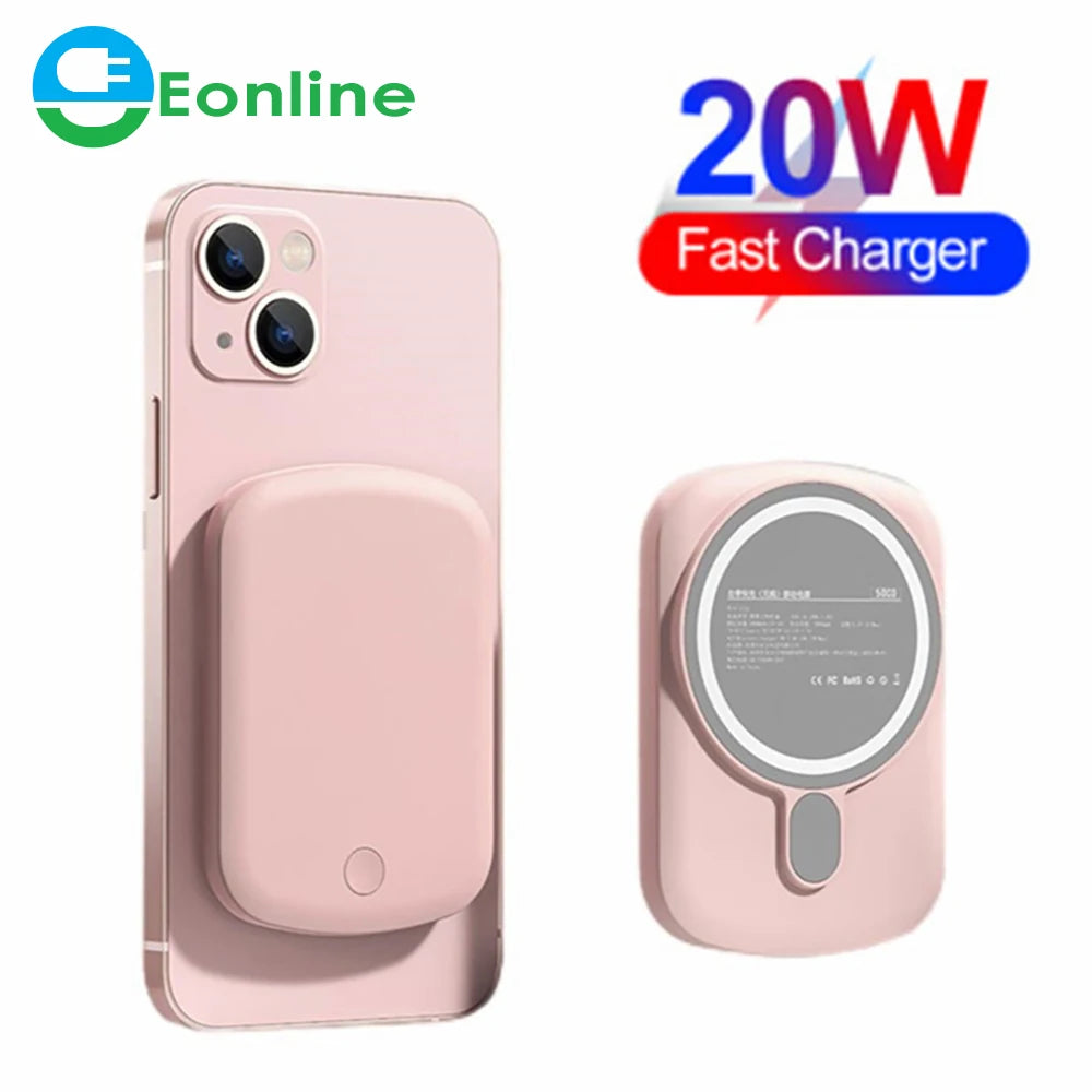 Power bank charger-EONLINE Magnetic Power Bank Wireless Charger 10000mAh Fast Charge Powerbank for iPhone Huawei Magnetic Series Universal Tidesmit