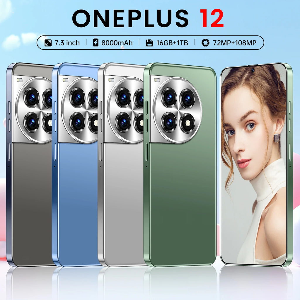 Global version OnePlus 12 smartphone with 7.3-inch display 16GB RAM 1TB storage and 5G connectivity in gallery view 5