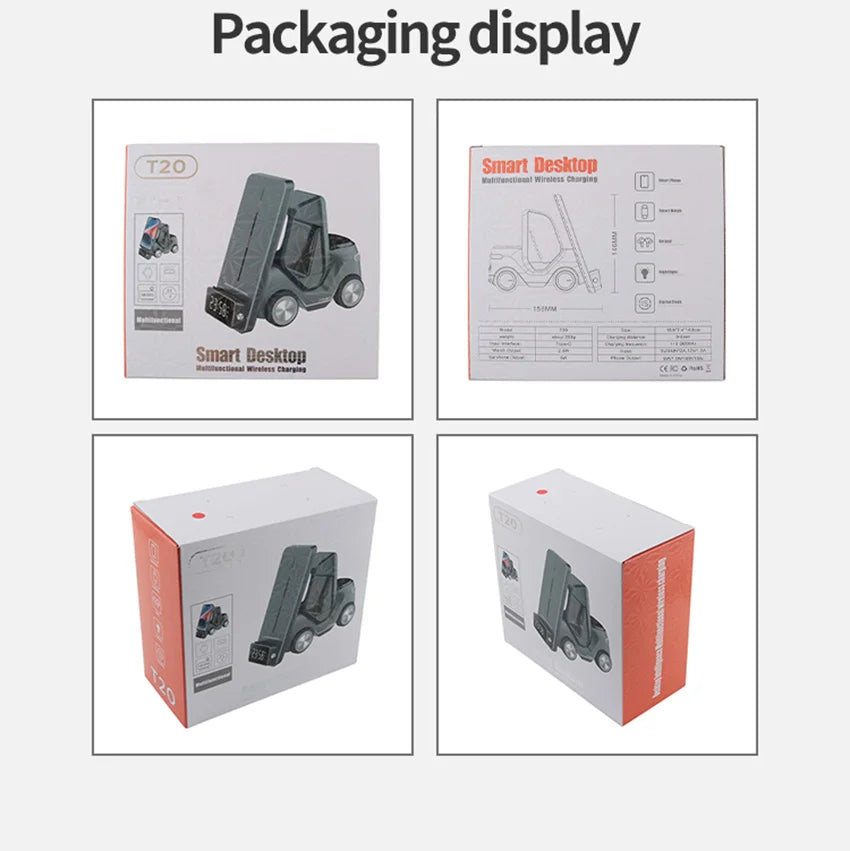 Multifunction 15W Wireless Charger 5 in One Fast Charger with Phone Watch and Headphones with Truck New Shape Tidesmit