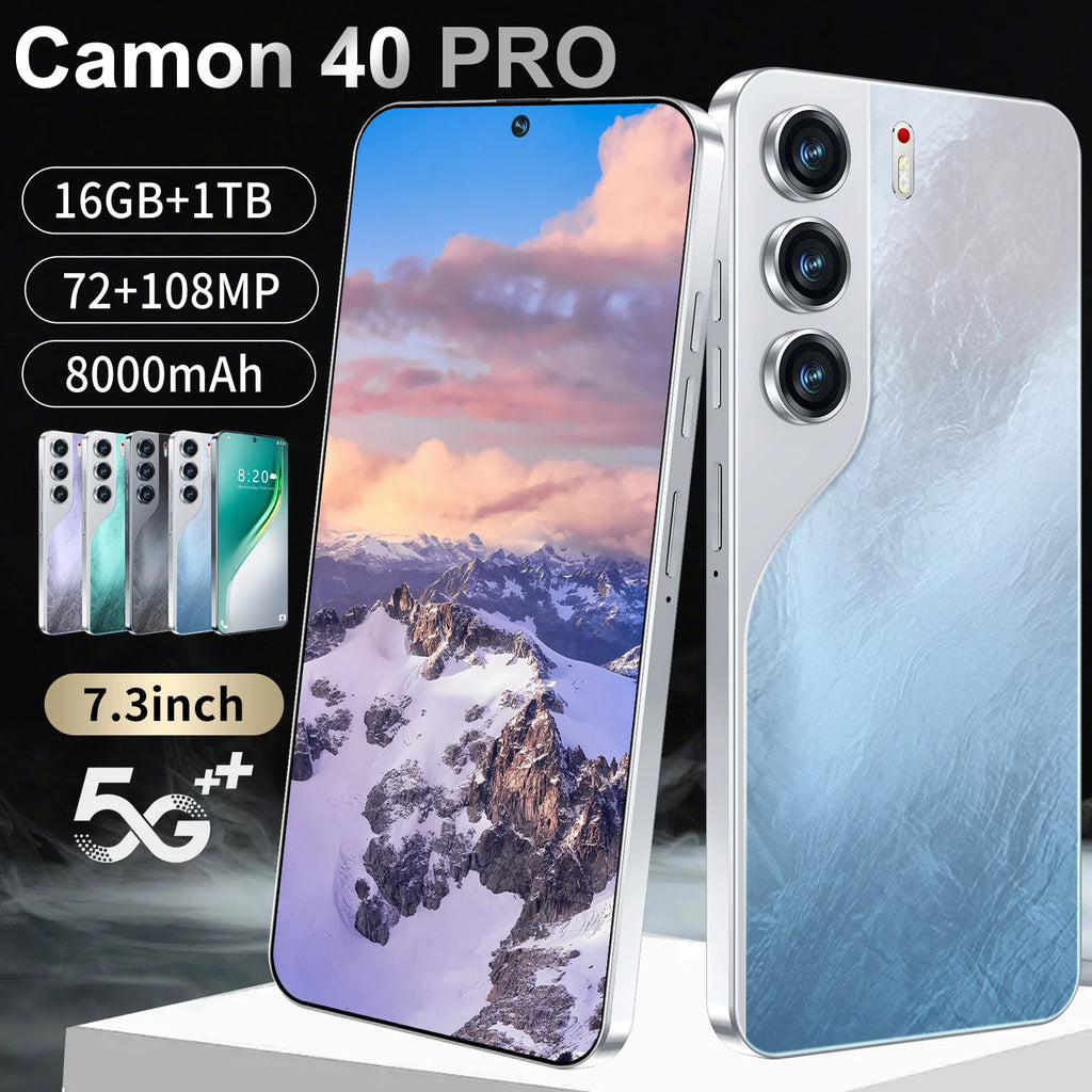 Tecno Camon 40 Pro 5G smartphone side view showing dual SIM slot and high-res camera design on 6.8 inch display