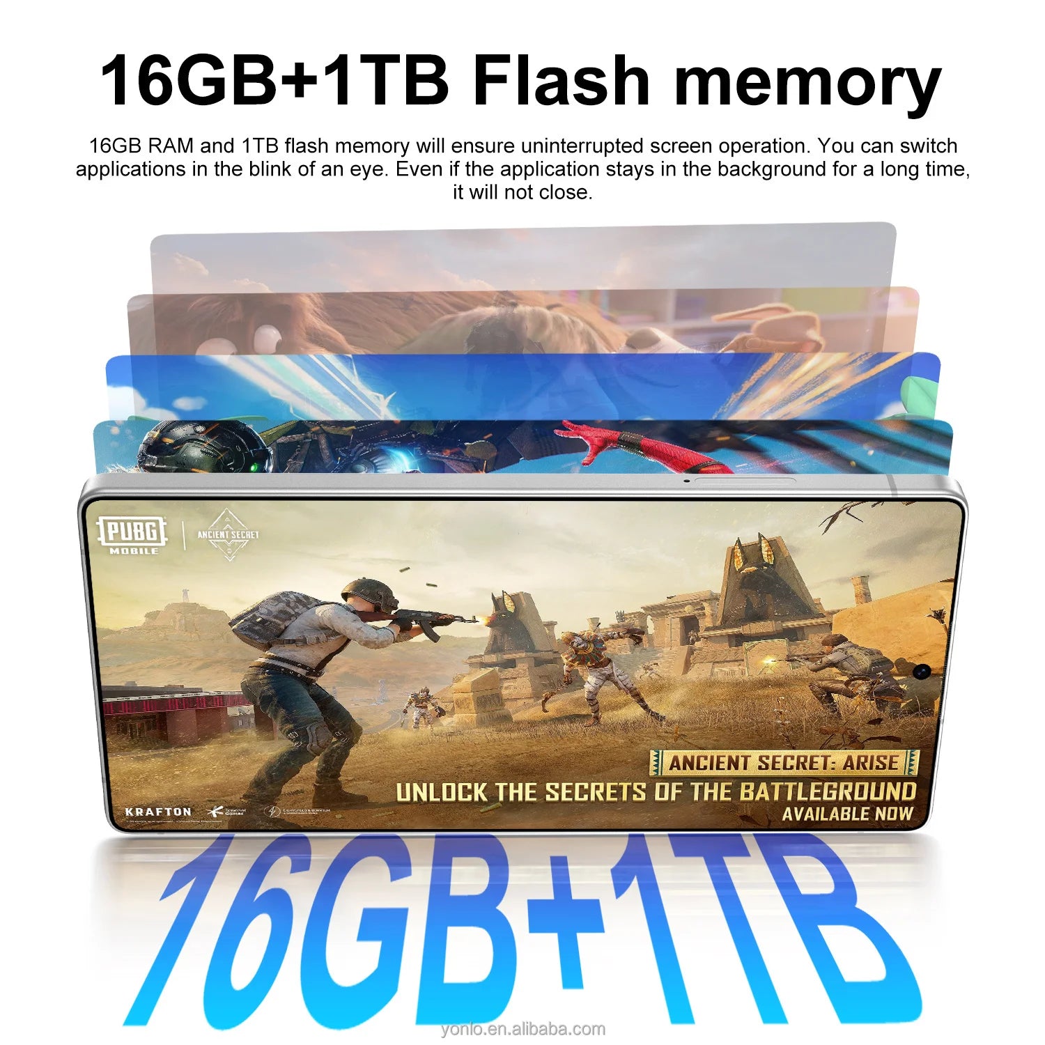 S26 Ultra 5G smartphone with 7.3 inch display 16GB RAM and 1TB storage showing side profile view