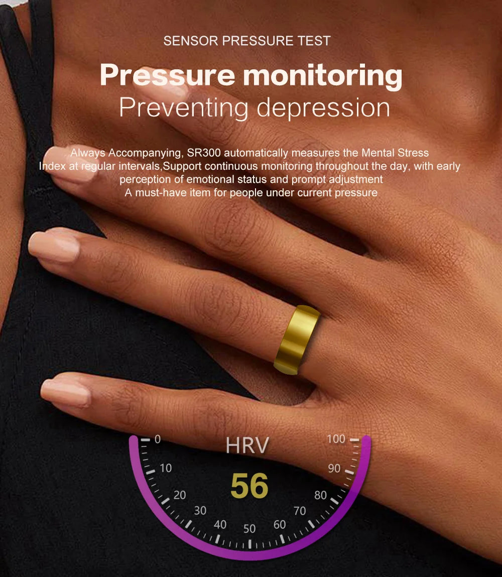 New Couple SR300 Smart Rings Intelligent Fitness Tracker Health Monitor Smart Ring for Men and Women Tidesmit