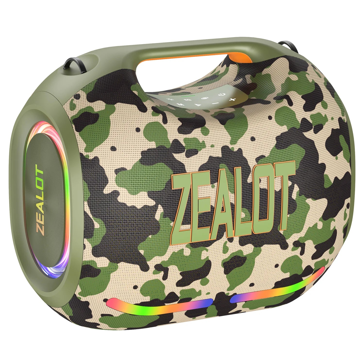 ZEALOT ZE21 250W Portable Speaker IPX7 Waterproof Outdoor Speaker Party Subwoofer Exlarge All-Round Bass RGB/TWS/TF/AUX/EQ Camouflage My Store