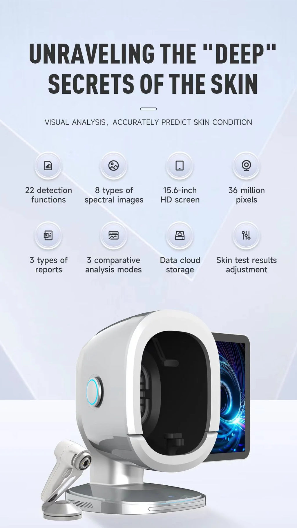 Newest AI-Powered Facial Skin Analysis Instrument Facial Tester Scanner Skin Analyzer Smart Intelligent Skin Analysis Machine