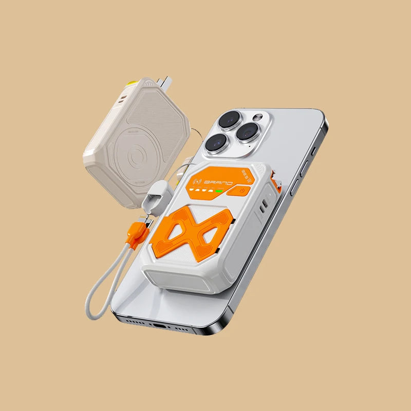 Power bank charger-Travel Plug With Power Bank Capsule for Travel Portable Charger Power Bank With Built-In Cables and Travel Keychain Tidesmit