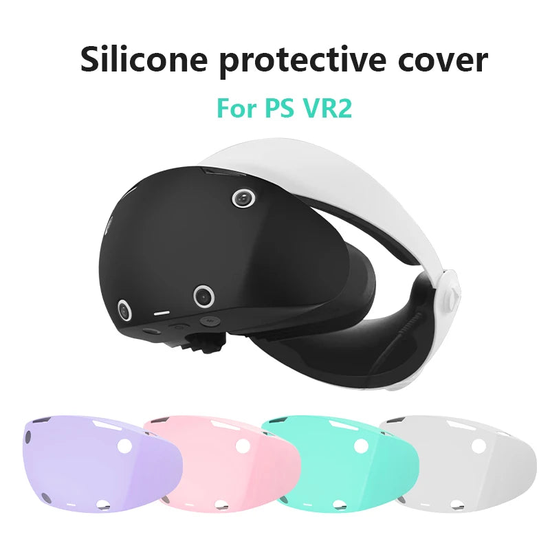 VR Headset Silicone Protective Cover for PS VR2 Anti-Scratches Head Cover Protection Shell Case Accessories for Playstation VR 2 Tidesmit