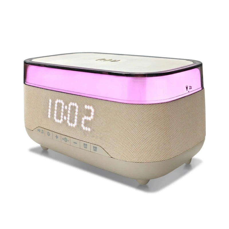 2025 New Multifunction Chargers RGB Led Night Light 15w Fast Wireless Charger Blue Tooth Music Speaker with Alarm Clock Yellow Tidesmit