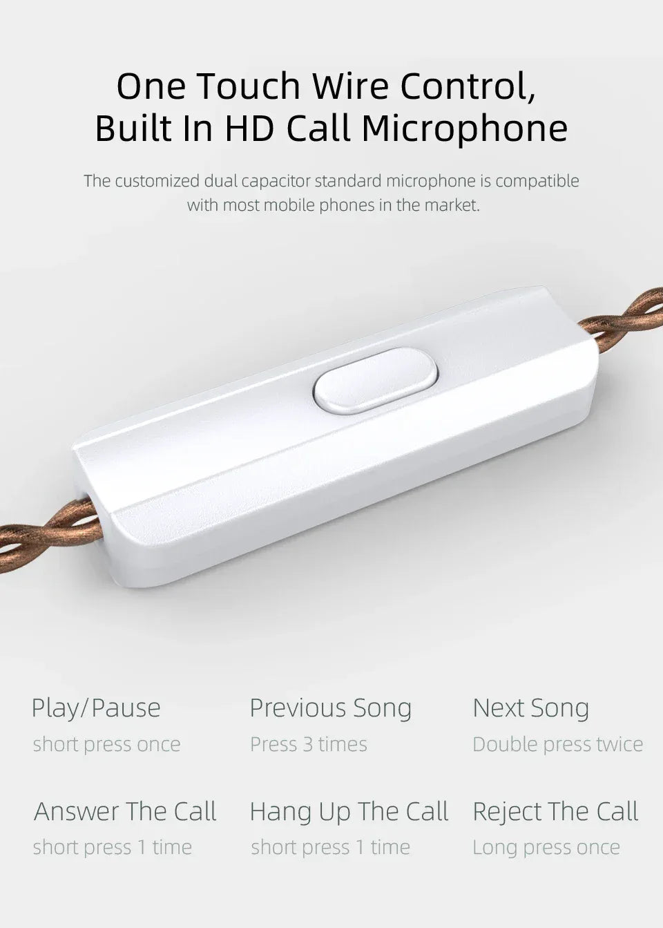 HiFi Wired In-Ear Monitor with Microphone by Tidesmit - EDX Series Tidesmit