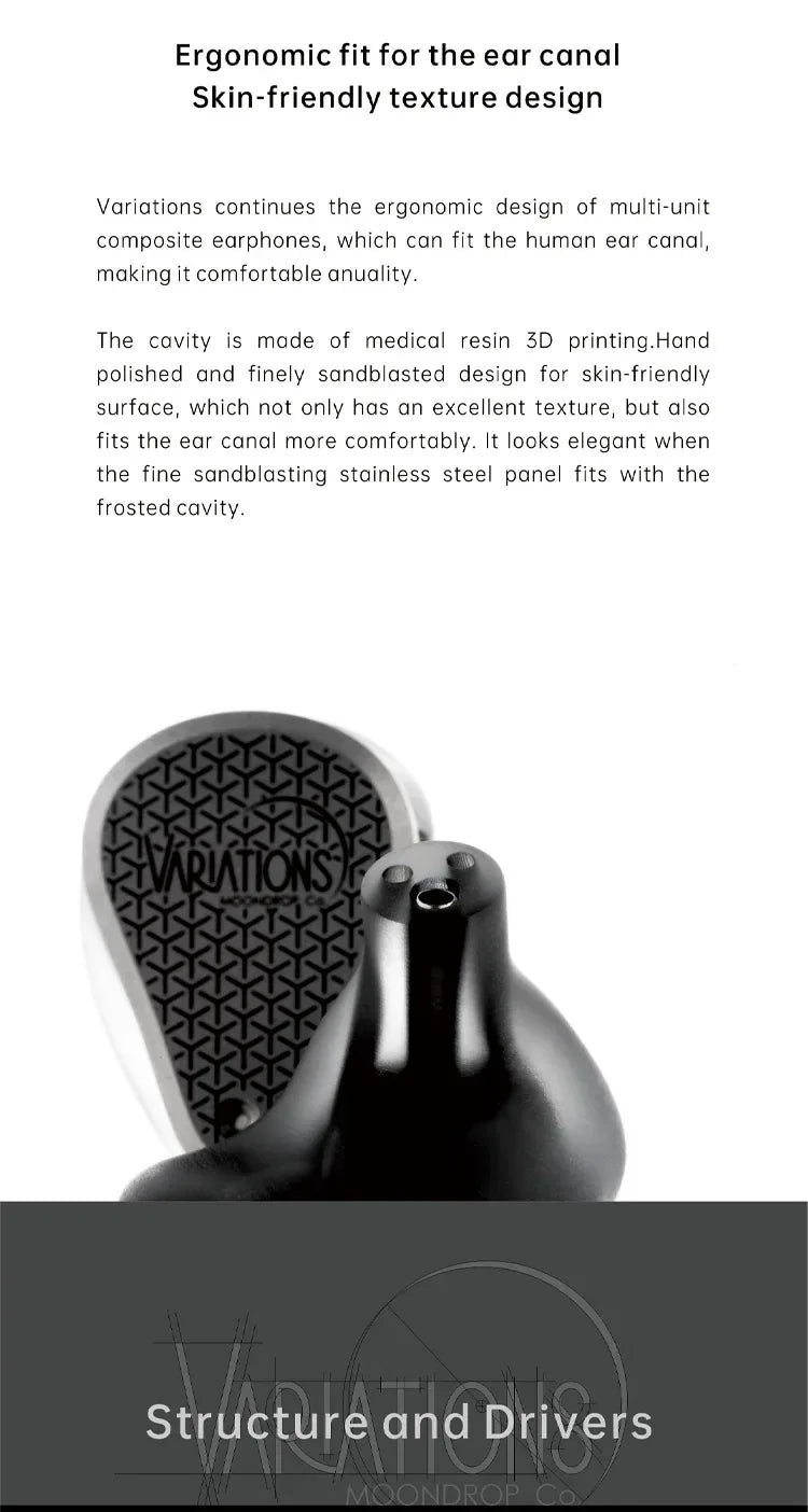 Moondrop Variations Tribrid IEMs: 2EST+2BA+DD Earphones by Tidesmit Tidesmit