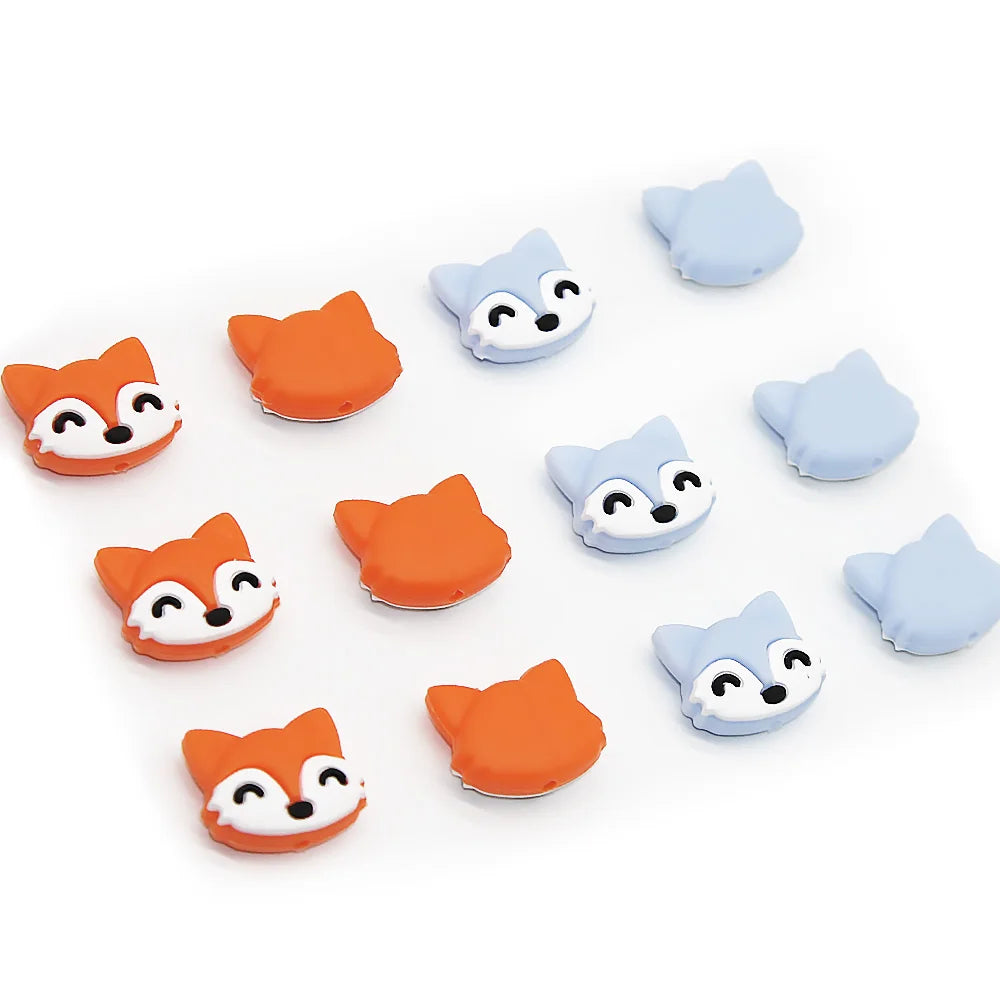 Cute-Idea 10pcs Heart  Silicone Beads Teether Chewable Teething BPA Free Newborn Nursing Baby Pearl Pacifier Clips Food Grade