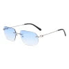 High Quality Colored Lenses Rimless Irregular Shaped Fashion Shades Luxury Glasses Man Light Weight Rimless Sunglasses