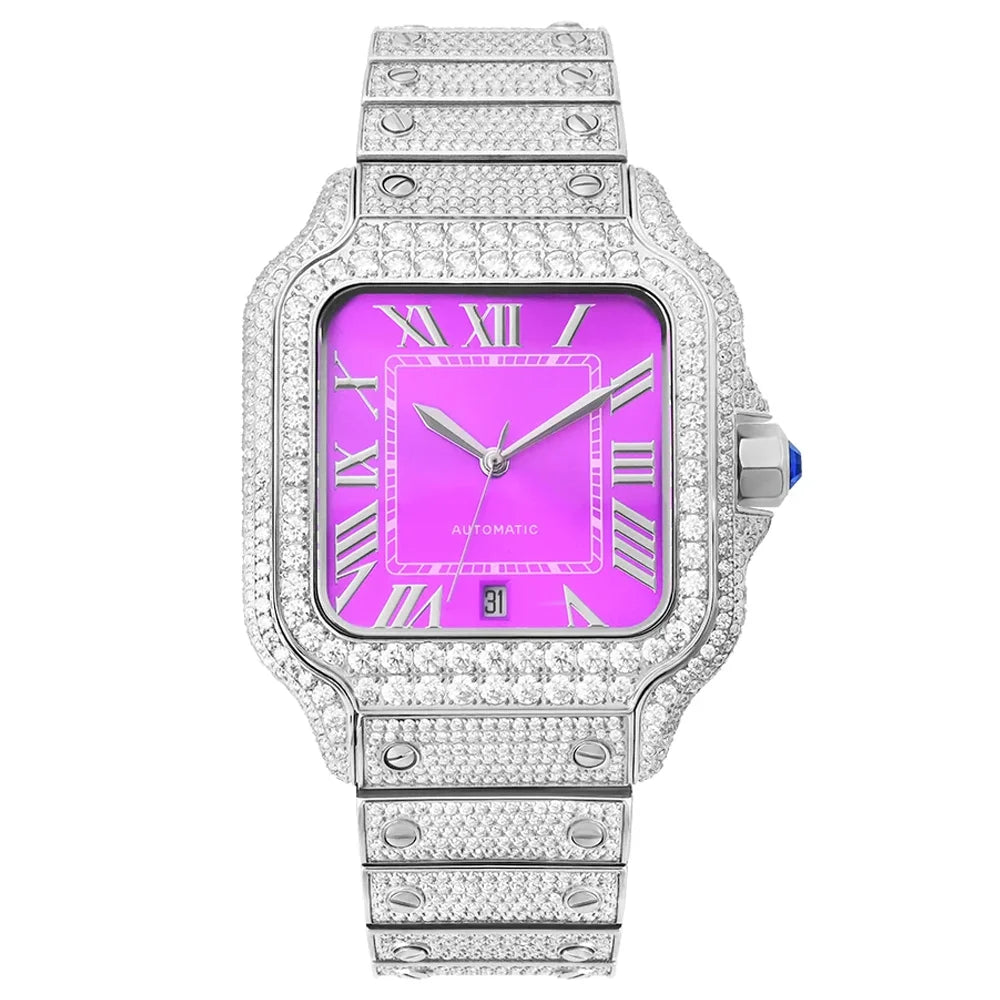 Reloj Full Diamond Jewelry Hip Hop Iced Out Automatic Watches Gold Luxury Men Mechanical VVS Moissanite Watch