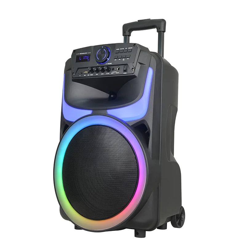 Altavoz De Karaoke Big Speakers Outdoor Dj Party Altavoces De Escenario Bocinas De 15 Pulgadas Trolley Speaker With Wireless Mic My Store