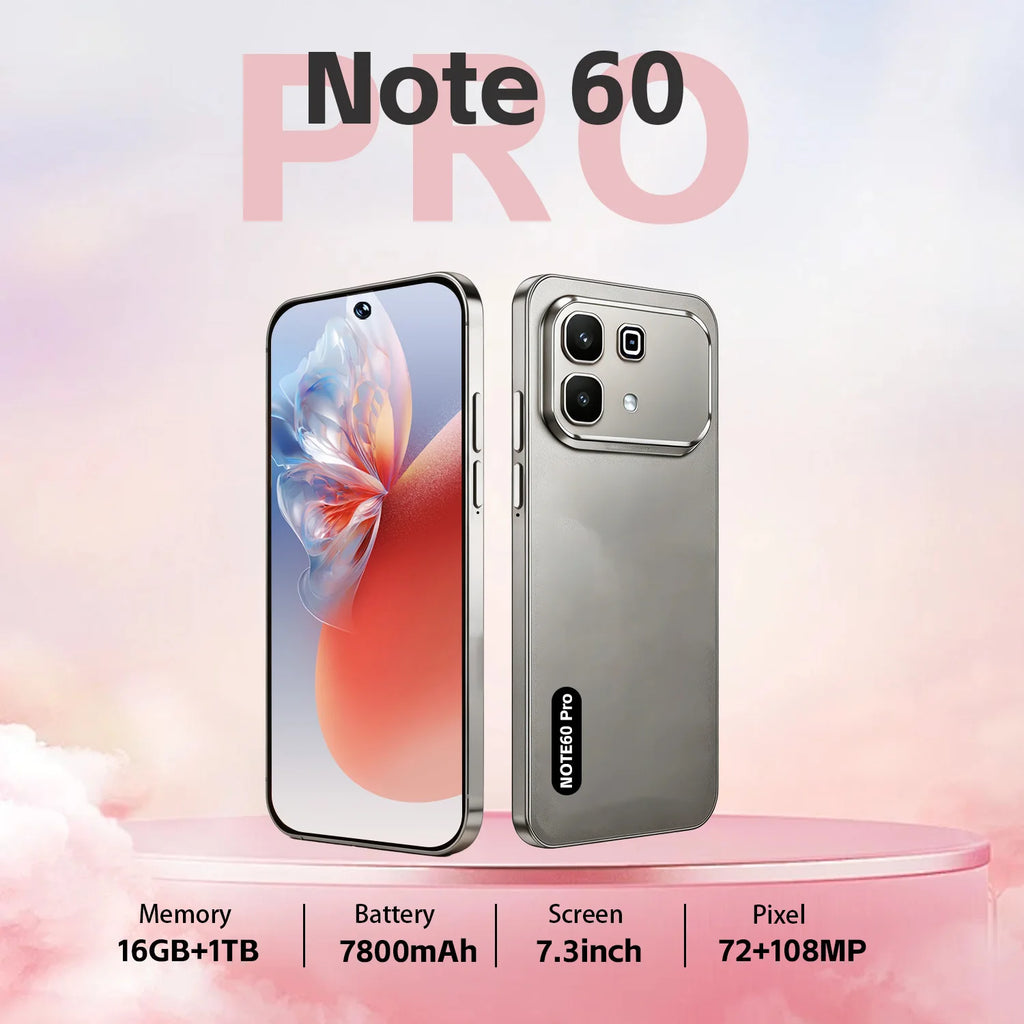Note 60 Pro 5G smartphone showing side profile with large 7800mAh battery and 108MP camera lens detail