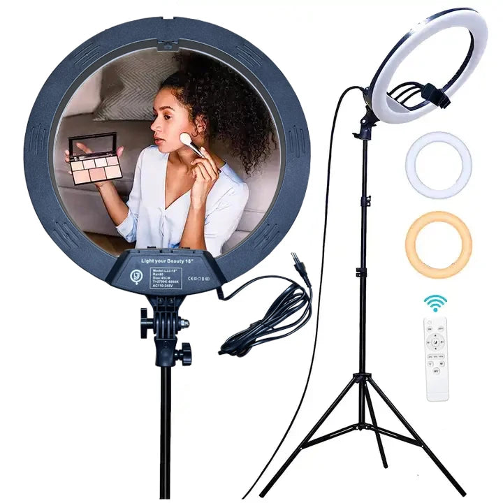18-inch British Plug Mobile Phone Half-moon Led Ring Light Mobile Phone Fill Light Ring Light with Tripod Tidesmit