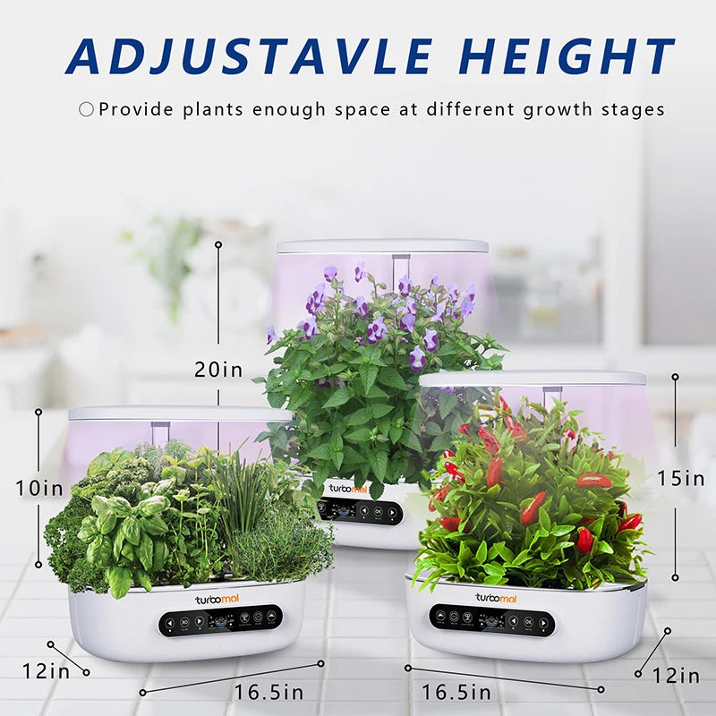 12 Pods Home Garden Smart Led Grow Light Microgreens Automatic Hydroponic Kit Hydroponics Growing System with 7L Water Tank Tidesmit