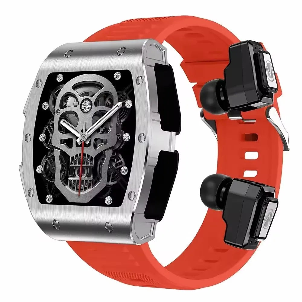 Jm09 2-in-1 TWS Smart Watch Wireless Earphones IP67 Waterproof Blood Oxygen Monitor Compass for Men's Sports Smartwatch Earbuds Tidesmit