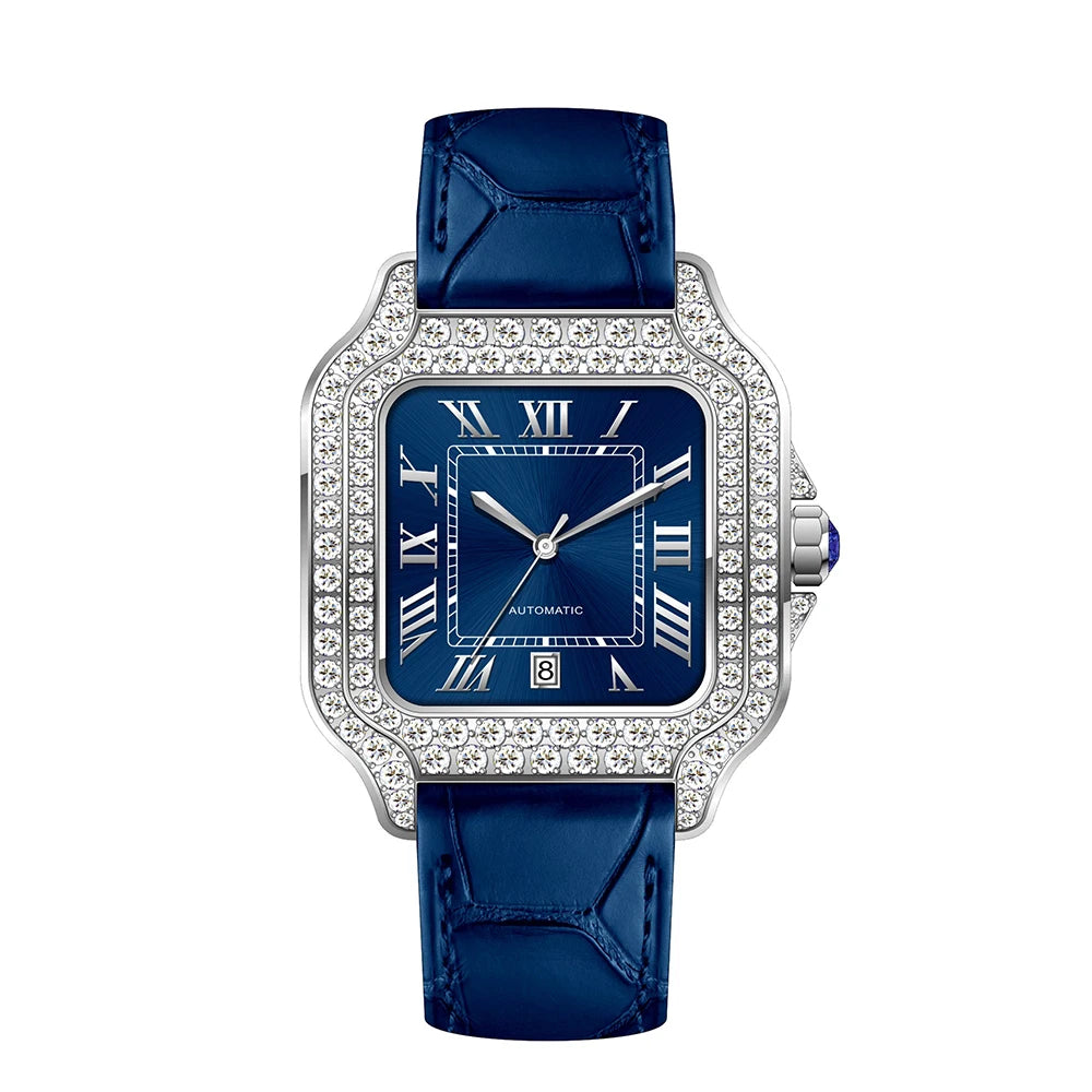 Wholesale Sport Diamond Stainless Steel Luxury Iced Out Watch Men Women Moissanite Automatic Mechanical 20mm Band Watch