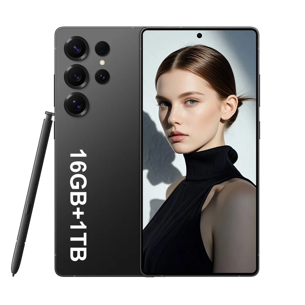Tidesmit 5G Smartphone 1TB 16GB RAM Unlocked Dual SIM Fast Charging Black 16g 1TB Tidesmit