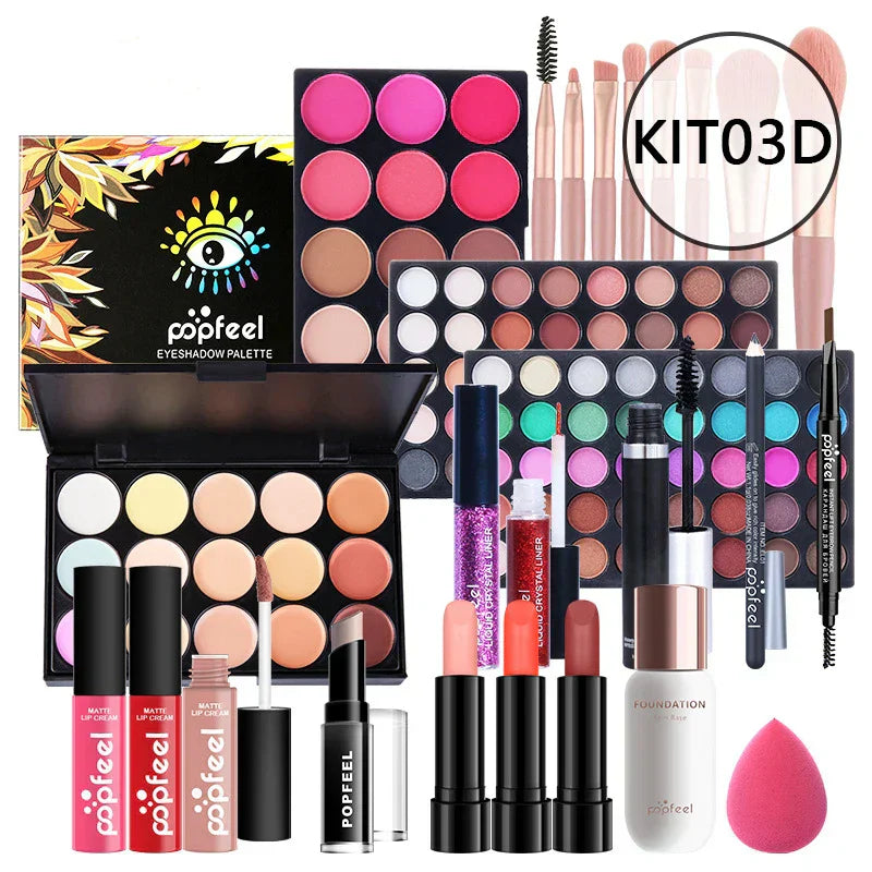 HOT 20 Styles New Fashion Eye Shadow POPFEEL Birthday Gift Makeup Gift Set ALL in ONE Full Professional Makeup Kit for Girl ALIBABA KIT03D Tidesmit