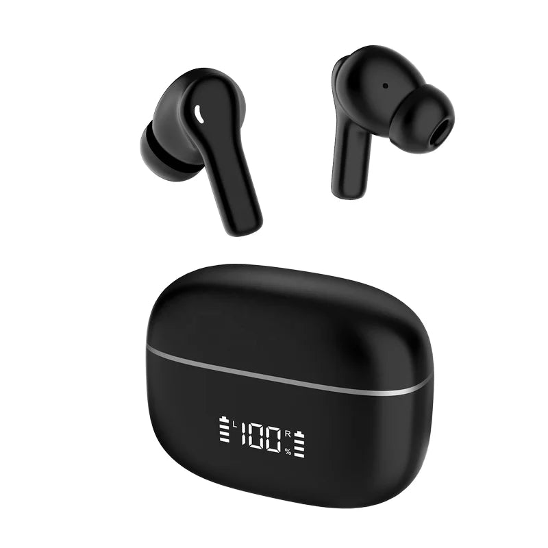 New Hybrid 6 Mic Noise Cancelling In-Ear Headphones Wireless ANC for Bluetooth Earbuds with LED Battery Indicator and JL Chipset Tidesmit
