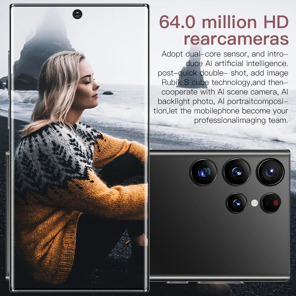 SVm Sun S23 Ultra Android Smart Phone High Quality 8+256GB HD Screen Resolution LTE and CDMA Cellular in French and Spanish Tidesmit