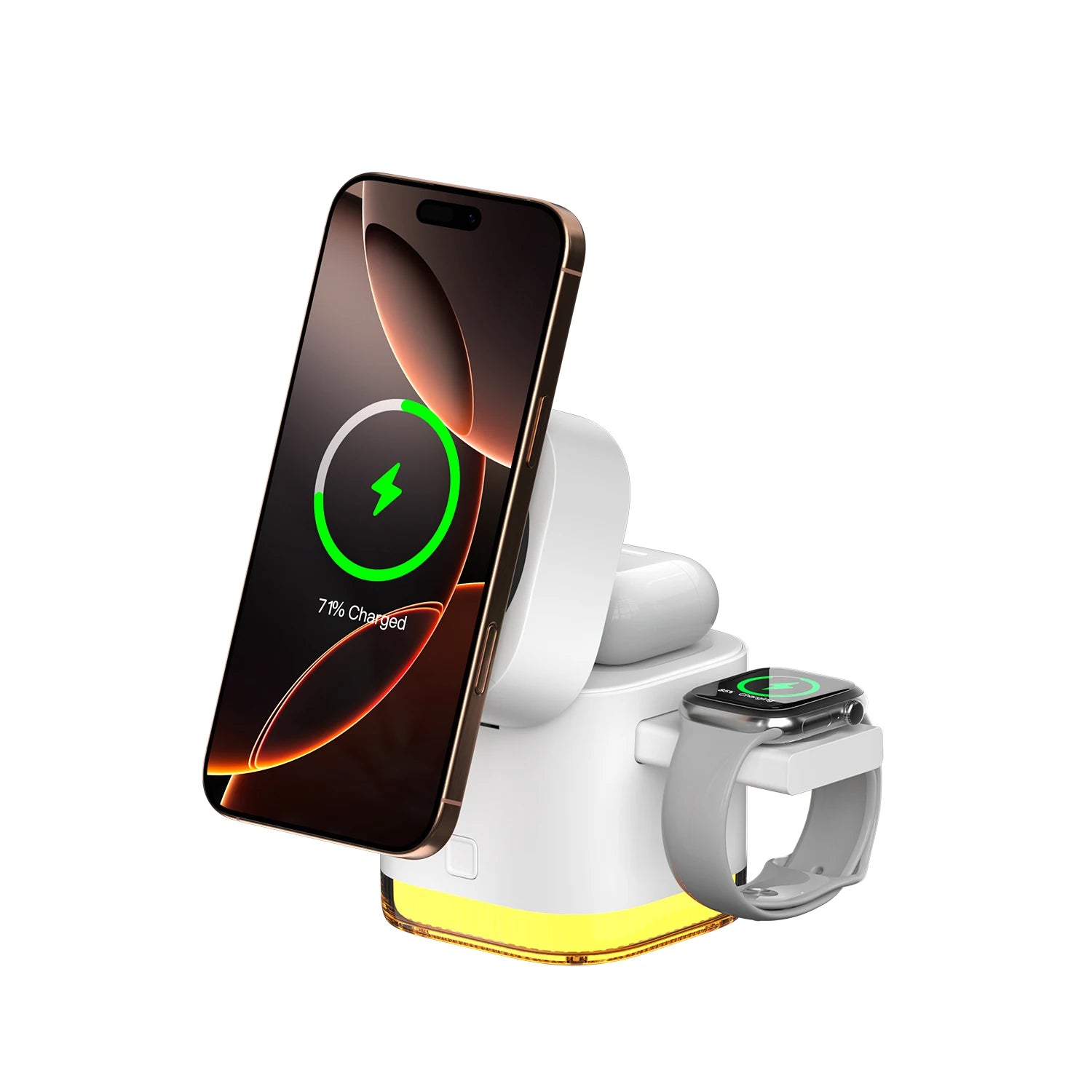 Multifunction Charger 5-in-1 Foldable Magnetic Wireless Charger With Built-in Cable Perfect for Bedroom/Office (OEM Support) Tidesmit