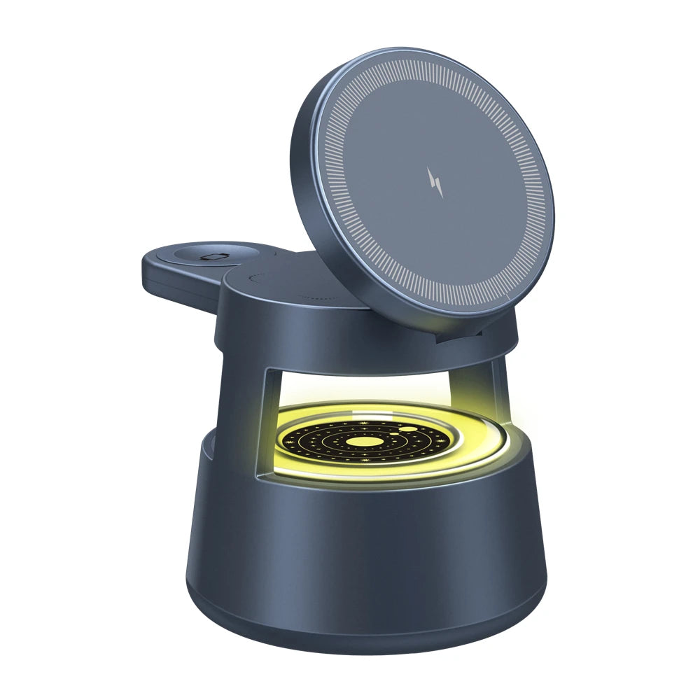 Wireless Charger Multifunctional 3 in 1 Wireless Charger Station with Night Light for Mobile Phones Headphones Watches Tidesmit