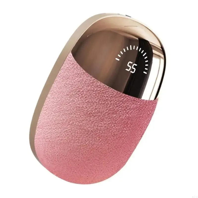 Power bank charger-New Portable USB Rechargeable Digital Display Plush Hand Warmer and Power Bank in One, Safe Double-sided Heating, Winter Gift Pink USB Tidesmit