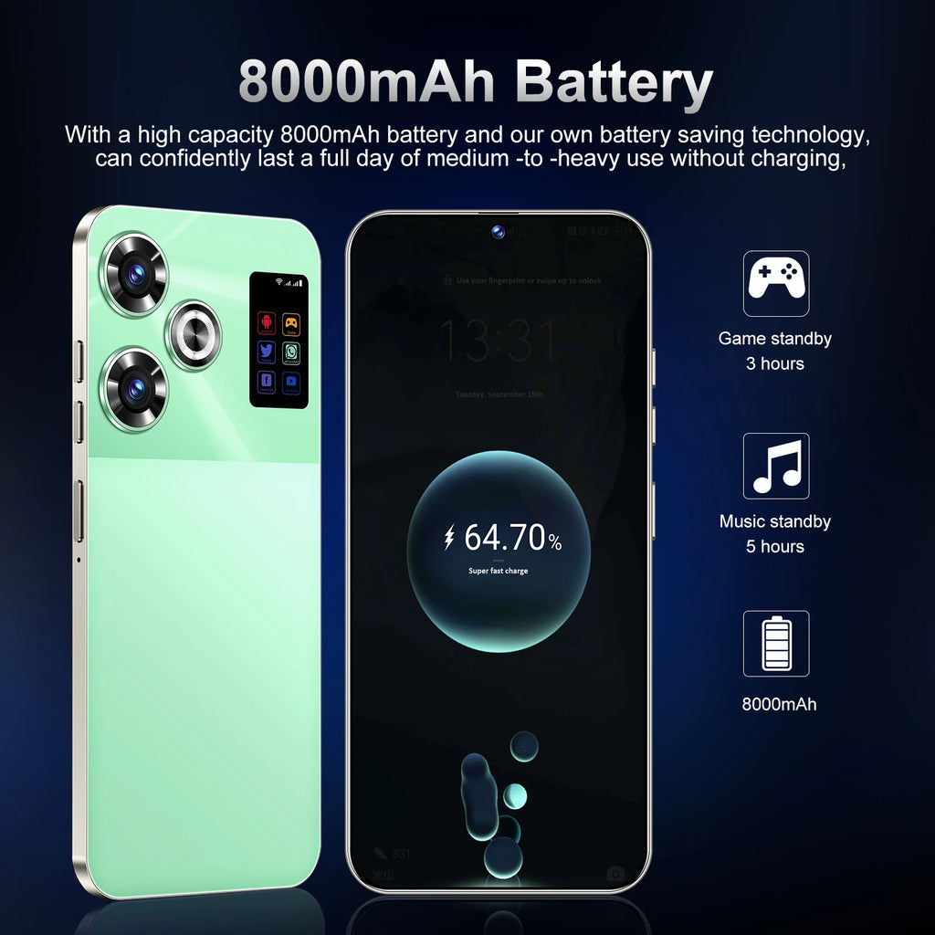 Tidesmit 5G Smartphone 16GB RAM 1TB AMOLED Display Unlocked Mobile Tidesmit
