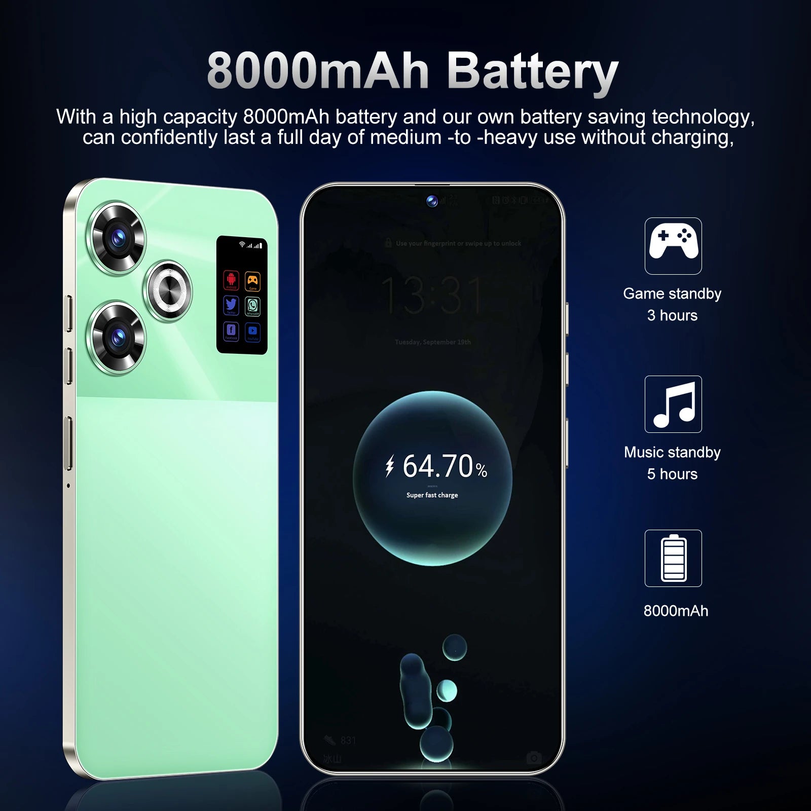 Tidesmit 5G Smartphone 16GB RAM 1TB AMOLED Display Unlocked Mobile Tidesmit