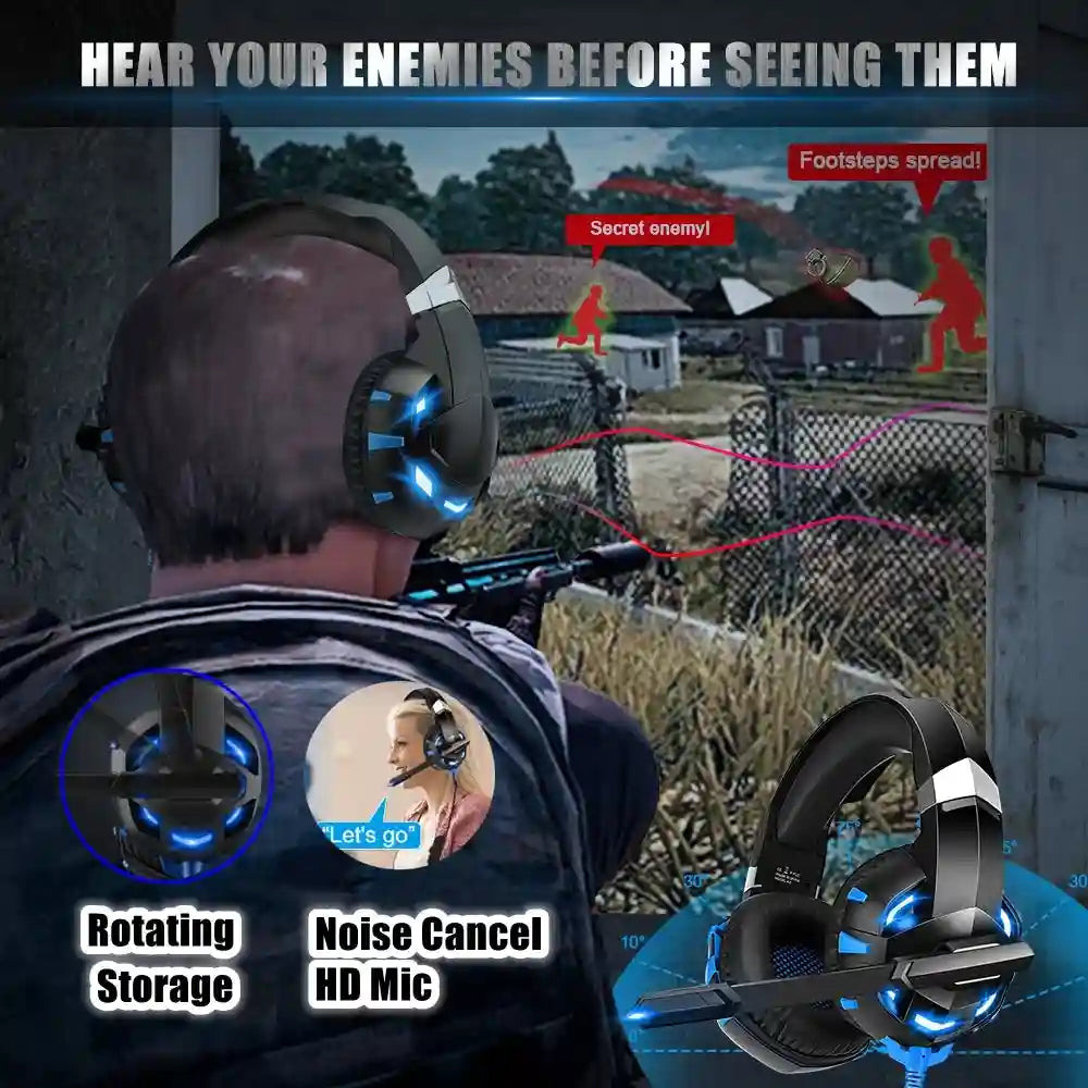 Wired Gaming Headphones with Mic - Over-Ear Noise-Cancelling Headset Tidesmit