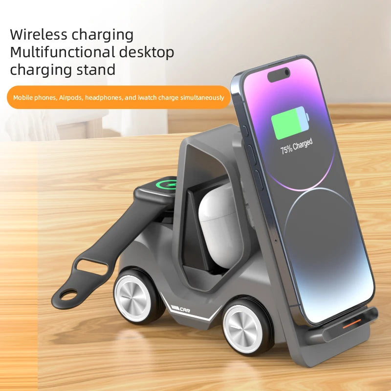 Portable 3 in 1 Wireless Charger Multifunction15W Wireless Phone Charger for Smartphone iphone Charger Tidesmit