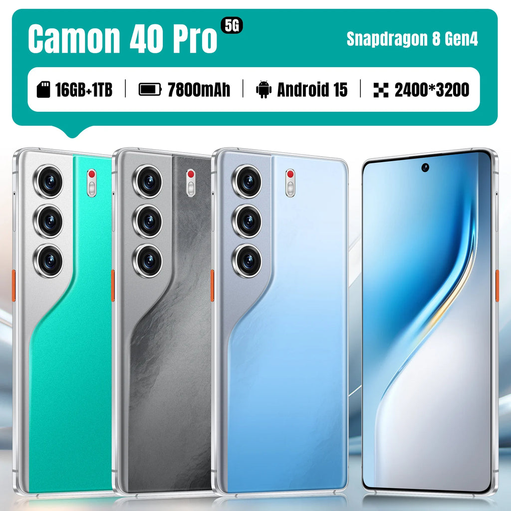 Camon 40 Pro 5G Smartphone: 16GB RAM, 1TB Storage - Black Tidesmit