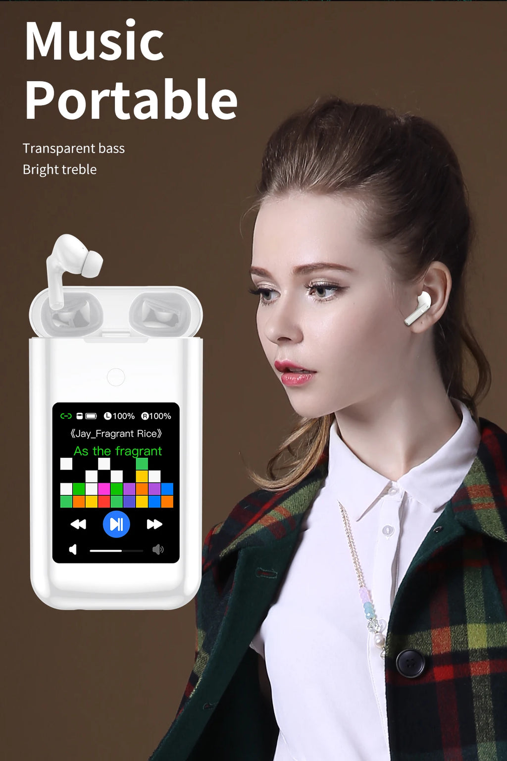 New A98 Box Wireless Earbuds + Power Bank + Flashlight 3-in-1 Touch Screen Earbud & Earphones With 8000mah Battery Capacity Tidesmit