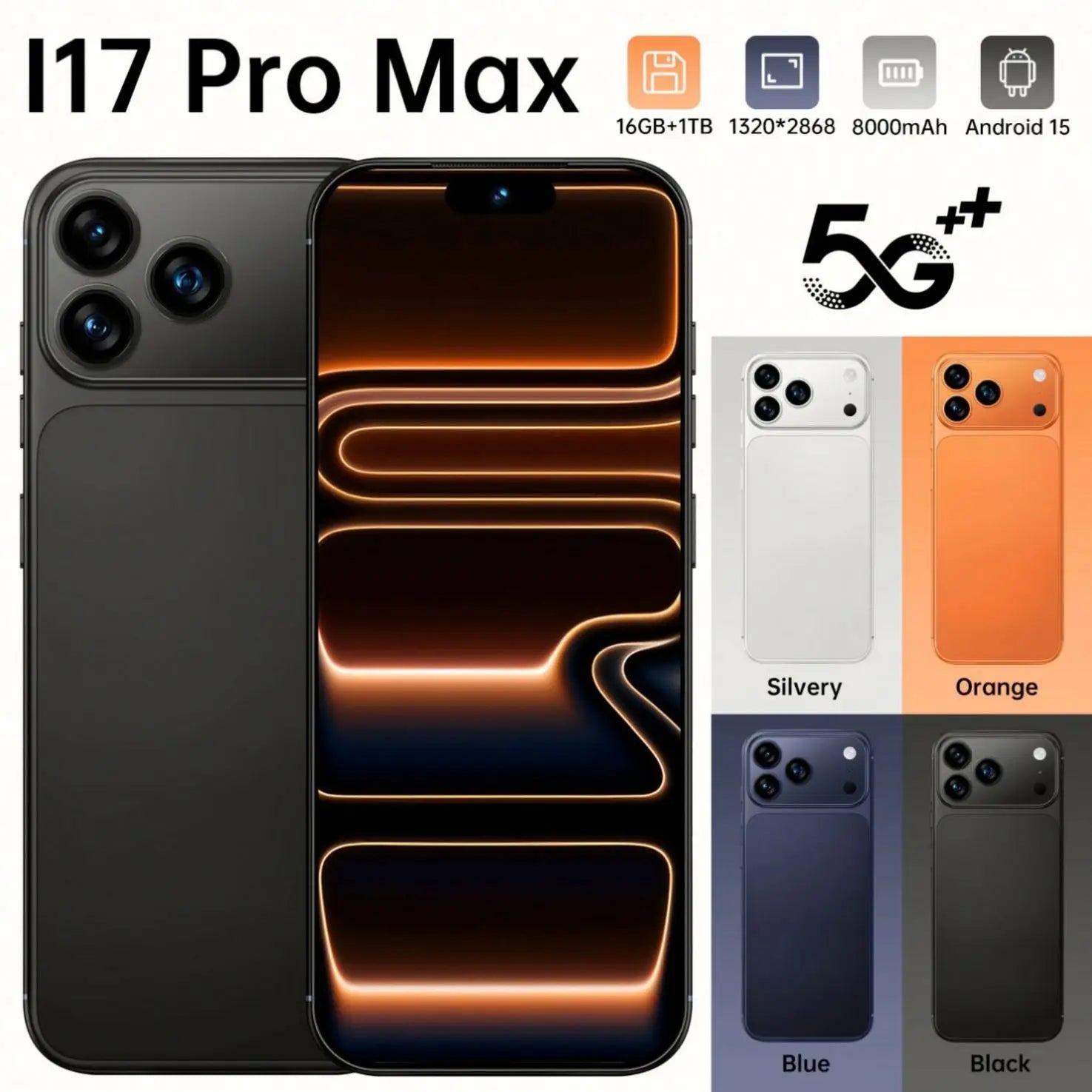Promax A66/17 5G smartphone with 16GB RAM 1TB storage 108MP camera and multilingual support in elegant finish