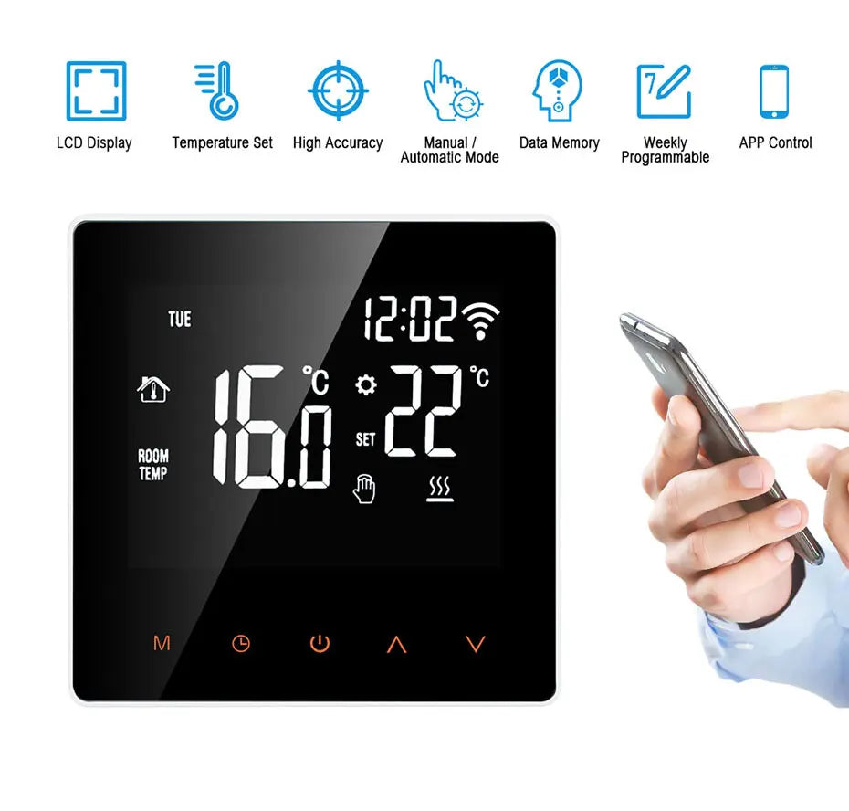 AVATTO WiFi Smart Thermostat, Electric Floor Heating Water/Gas Boiler Temperature Remote Controller for Tuya Google Home, Alexa