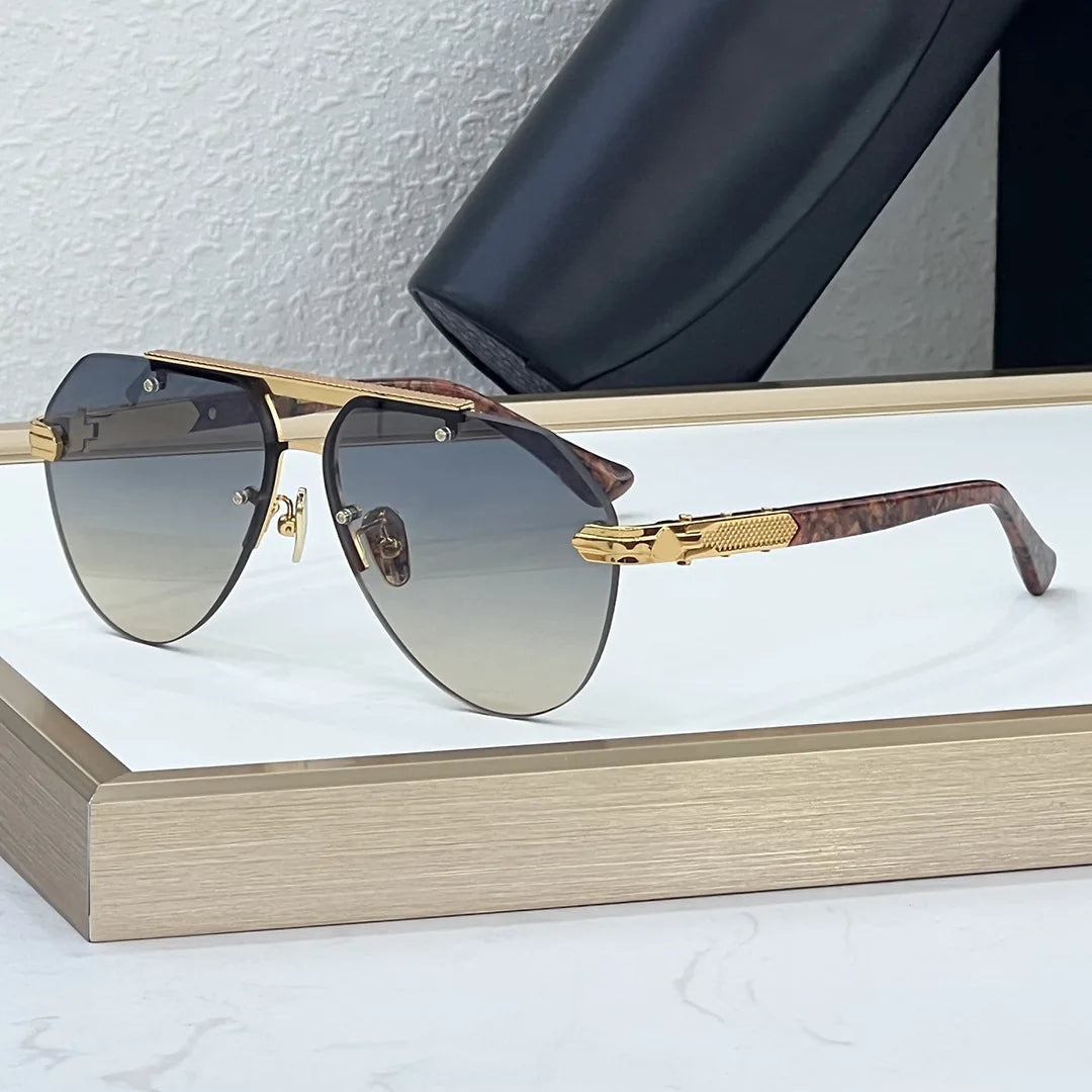 BIZSTER Luxury Frameless Fashion Toad Shaped Sunglasses UV400 Optical Casual Unisex Outdoor Use Model 6024