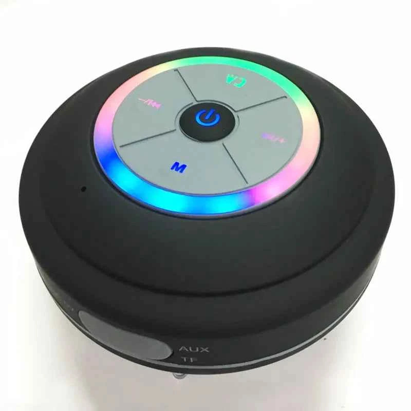 Q9 Portable Outdoor LED Subwoofer Shower Music Sound Box Wireless Waterproof BT Mobile Speaker With TF/FM/AUX Splashproof Black My Store