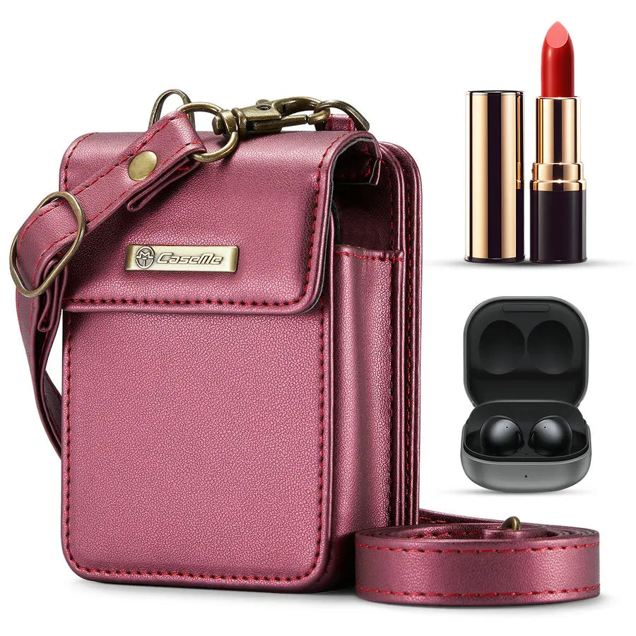 CaseMe Wholesale Custom Mini Zipper Bag Headphone Earbuds Protective Case for Samsung Buds 3 2 FE Universal Earphone Case Bag Red CaseMe Package Tidesmit