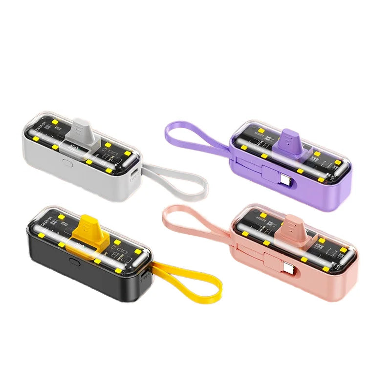 Power bank charger-Mini Capsule Power Bank 3000 5000mah Led Display Battery Pack Charger Compact Powerbank Transparent Design Mini Key Chain Tidesmit