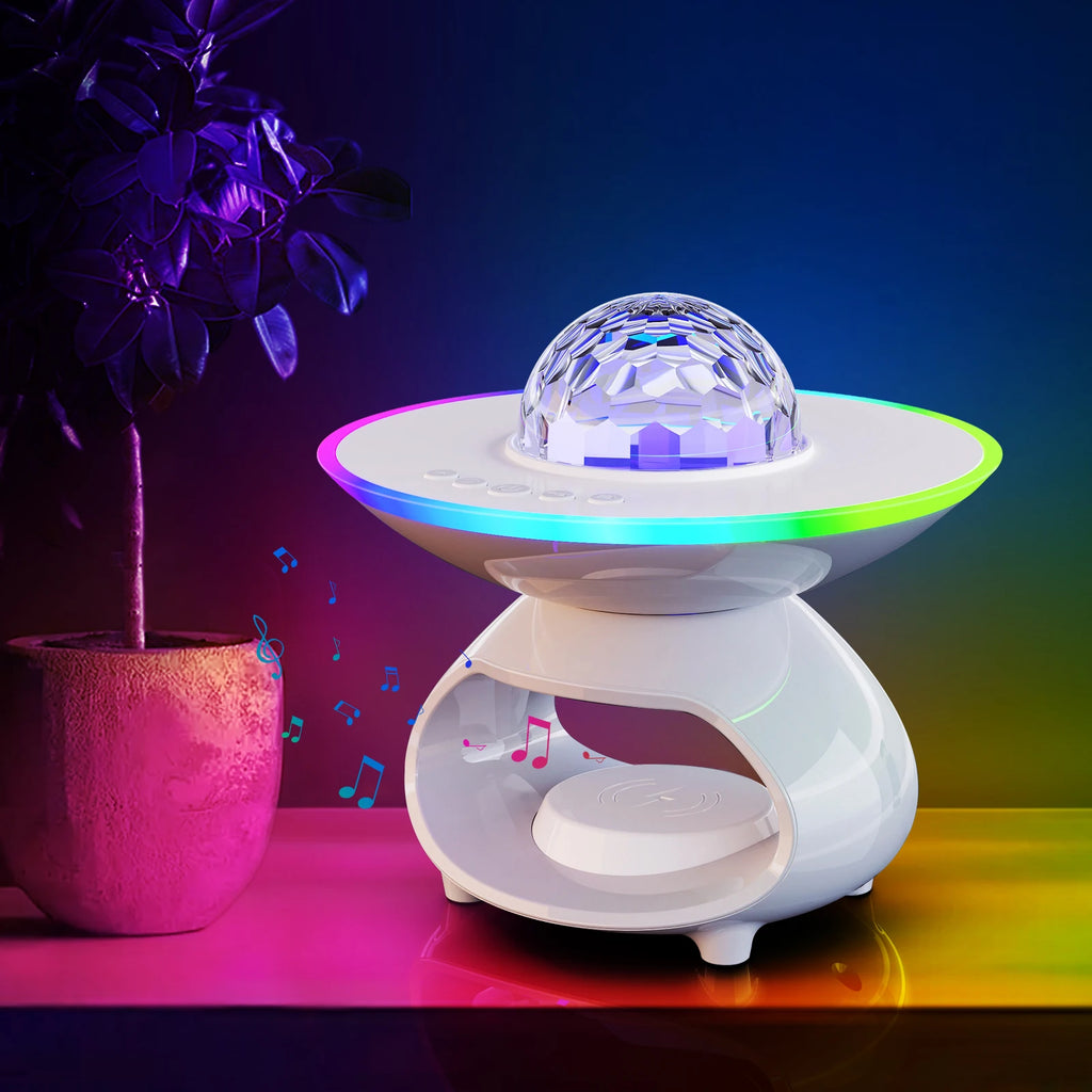Smart Wireless Phone Charging Desk Lamp USB Rechargeable RGB Projectors Night Light Music Speaker Bedroom Bedside Led Table Lamp Tidesmit