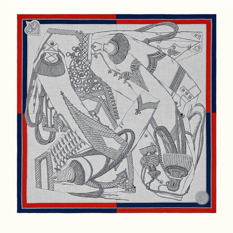 Luxurious 140x140cm Large Square Brand Cashmere Silk Scarf Gift for Elegant Individuals in Stock MOQ 1PC