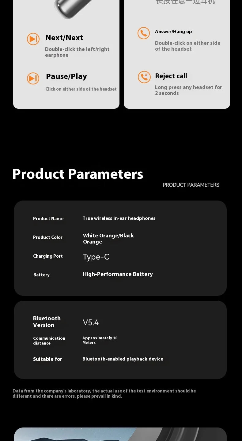 True Wireless Noise Cancelling TWS Earbuds LEDjl Brand's Premium for Bluetooth Earphones & Headphones Tidesmit