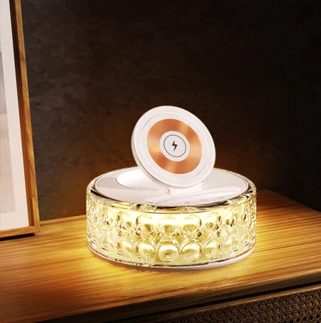 New Products Factory Price Camping Light 15W Wireless Charger Fast Charging Desktop Lamp Decoration Stand Wireless Phone Charger Tidesmit