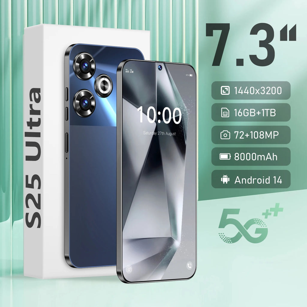 S25 Ultra 5G Smartphone - 1TB Storage, 108MP Camera, 7.3-inch Display Tidesmit