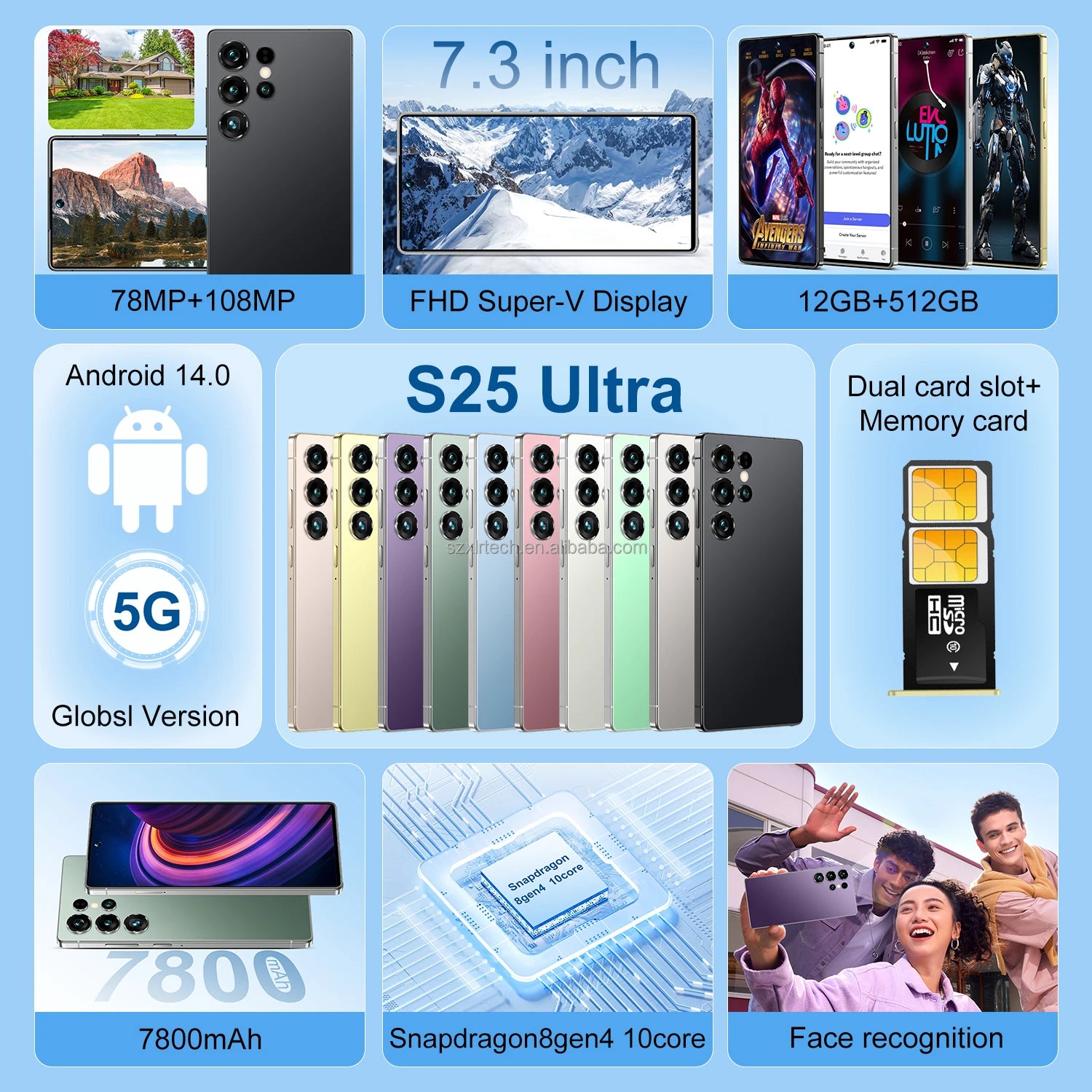 Tidesmit 5G Android Smartphone: 7.3-Inch Display, 22GB RAM, 1TB Storage Tidesmit