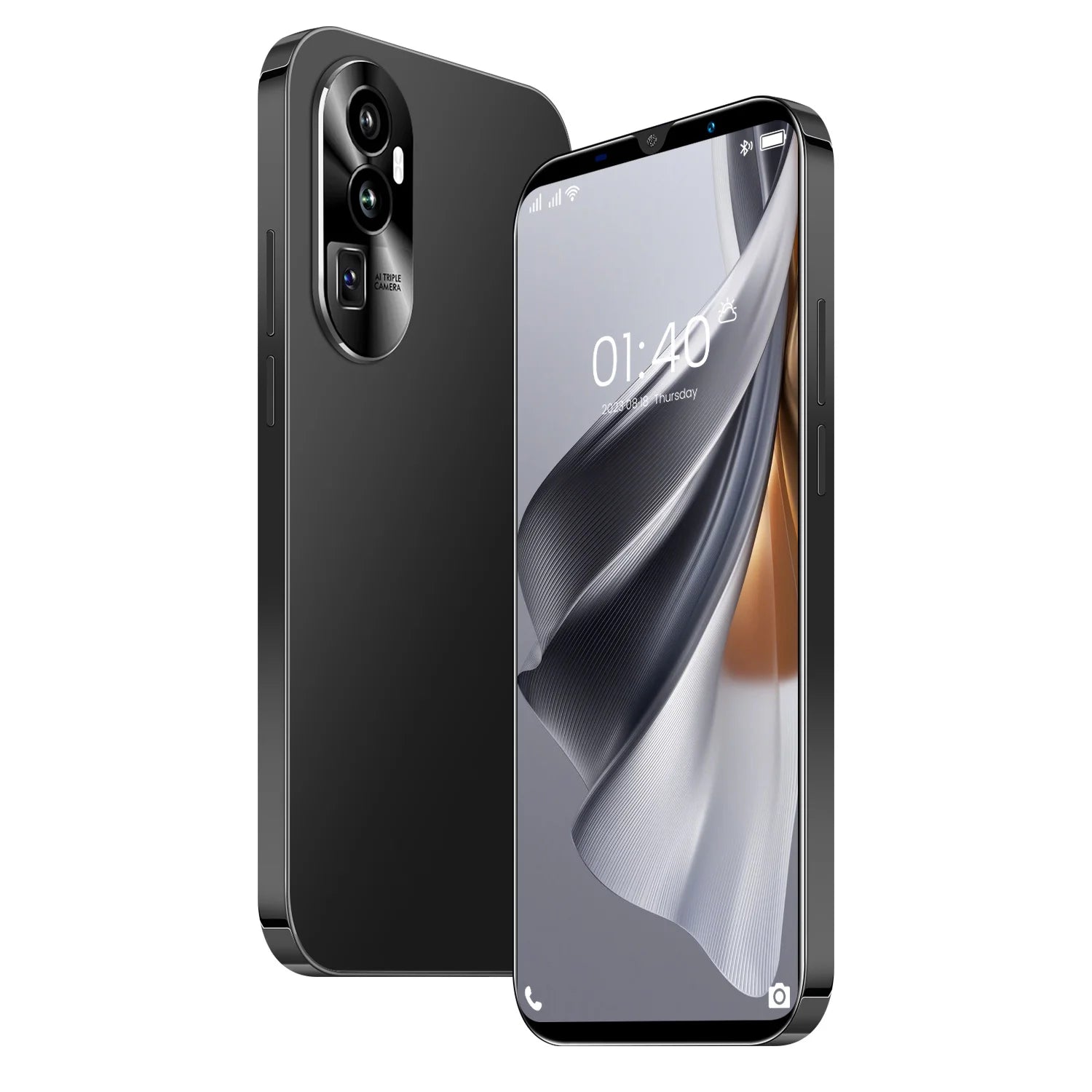 Hot Selling Rino 10 5.5 Inch HD Smart Mobile Phone 1G+16G Android 108MP High Quality Mobile Phones Black 16GB Tidesmit