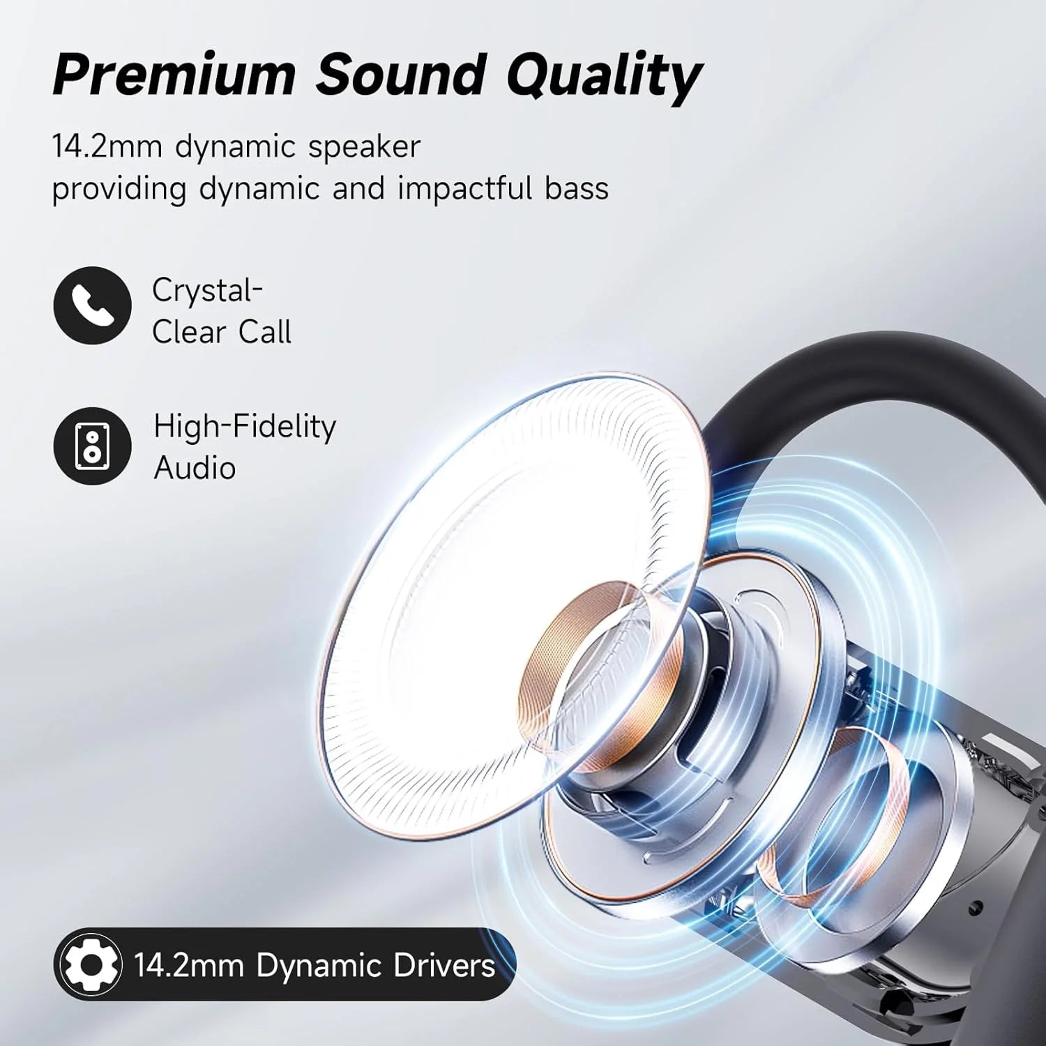 2025 High Quality Earphones YYK-Q16 OWS Open Wireless Ear Hook Sports Earbuds with Noise Cancelling and Panoramic Surround Sound Tidesmit
