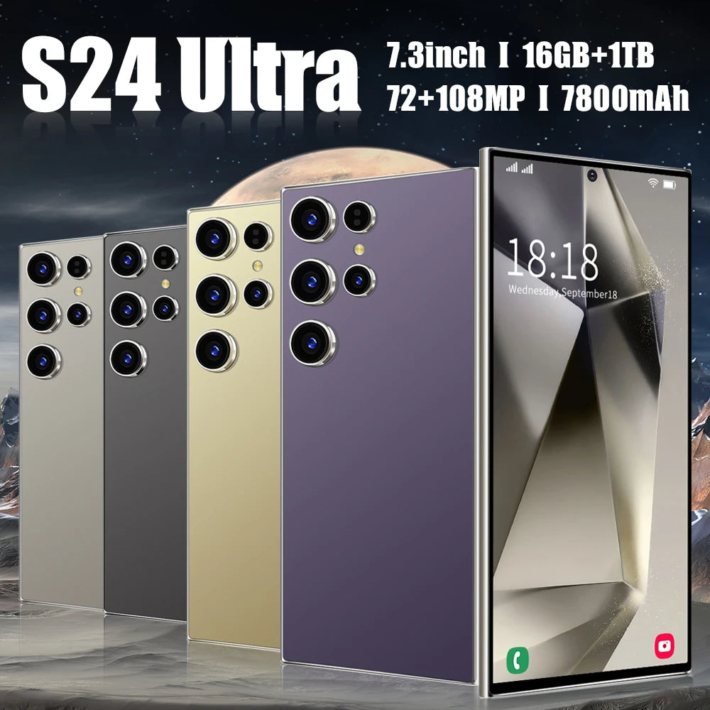 High Quality Original S24 Smartphone S24 Ultra Smart Phone Unlocked 4g 5g Cellphone 7.3inch Tidesmit
